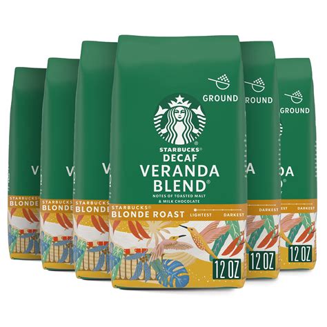 Starbucks Ground Coffee—Starbucks Blonde Roast Coffee—Decaf Veranda ...