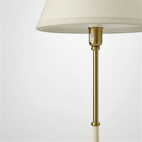 FLYGHÖJD floor lamp, brass/beige - IKEA