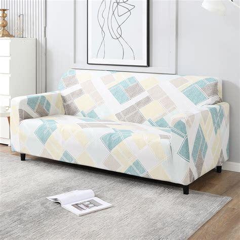 Latest Pastel Diamond Printed Stretchable Sofa Cover | HOKIPO – HOKIPO ...