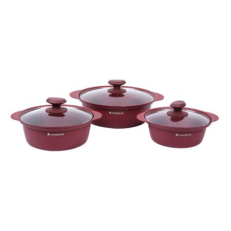 Buy Wonderchef Vittorio Aluminium Induction Base Casserole Set, 6 ...