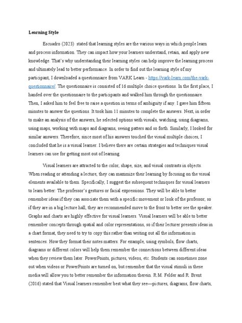 Image result for Learning Style List PDF