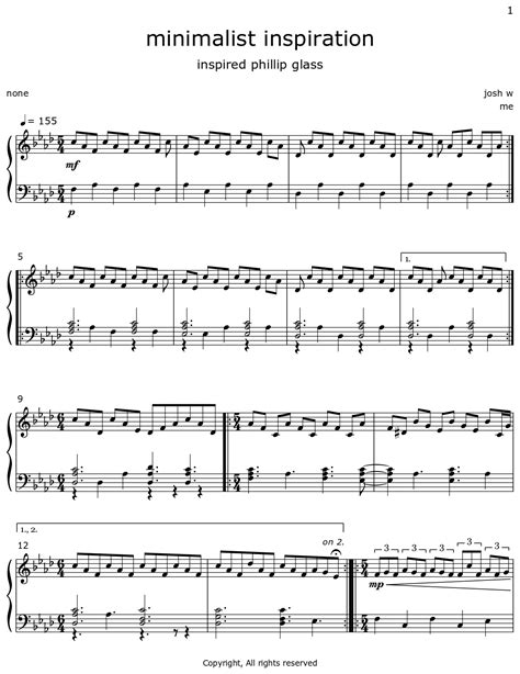 minimalist inspiration - Sheet music for Piano