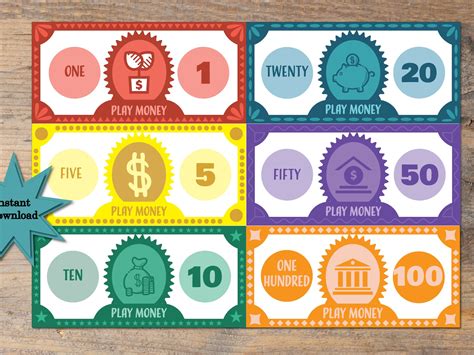 Play Money - Printable - Instant Download - Fun AND Educational - Etsy