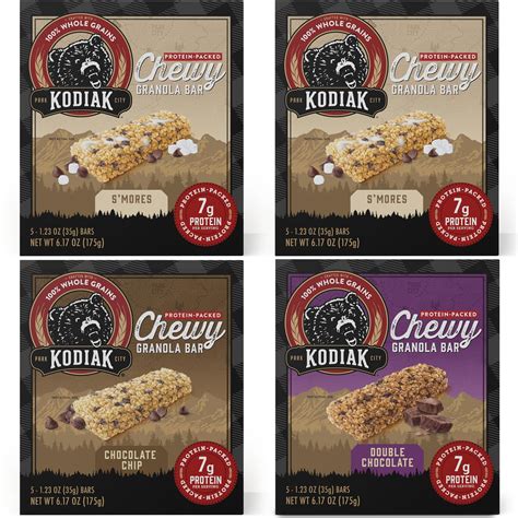 Kodiak Cakes Chewy Granola Protein Snack AIS1 Bars Variety Pack, S ...