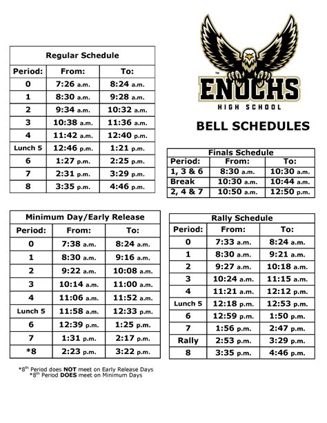 Bell Schedule | James C. Enochs High School