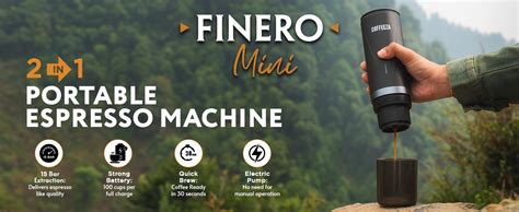 COFFEEZA Finero Mini Portable Espresso Machine - Travel Espresso Maker ...