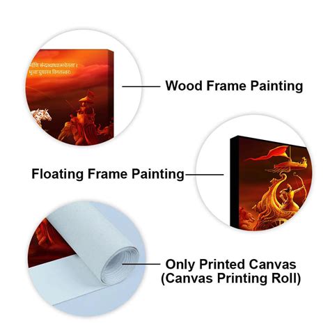 Krishna and Arjuna at Battlefield of Mahabharata Canvas Wall Painting ...