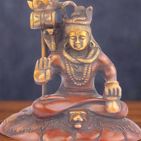 Brass Blessing Lord Shiva Idol Statue Figurine 6 Inch – StatueStudio