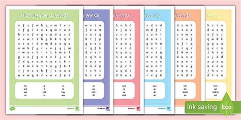 High Frequency Words Wordsearch - Literacy Puzzle - Twinkl