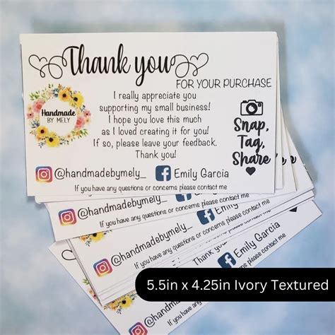 Thank You Cards – Custom Printed Inserts for Packaging | Kraftix Digital