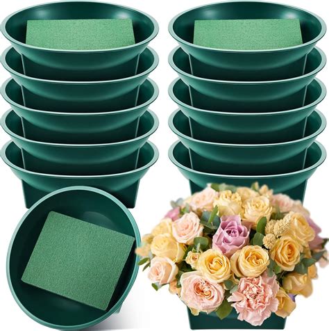 Amazon.com: Sabary 12 Pack Large Size 6.3 Inch Floral Foam Round Bowls ...