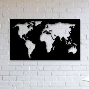 SAVA The 3D Wall Art WORLD MAP WALL ART 172(Black) Price in India - Buy ...
