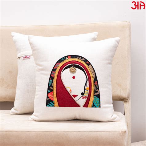 Rajasthani Women Patch Work Cushion Cover – Aawrun