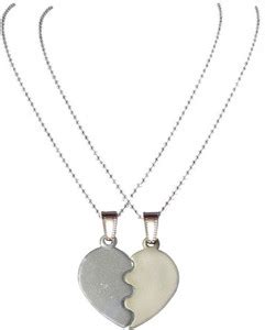 Men Style Top Selling Couple His And Her Broken Heart Shape Necklaces ...