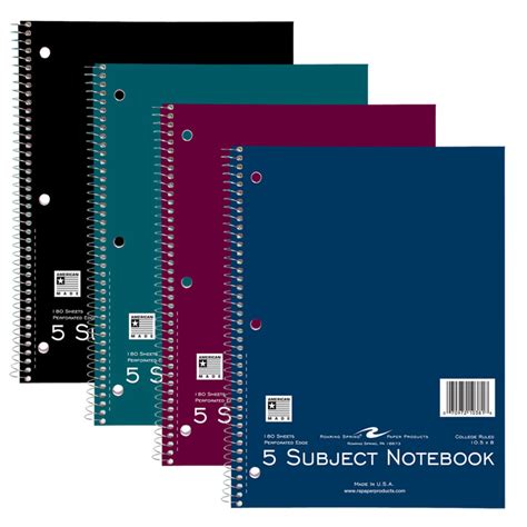 Spiral 5 Subject Notebook (Random Color Shipped)