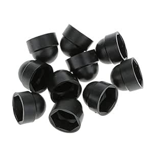 LOOM TREE 10pcs M10 Black Dome Bolt Nut Protection Caps Cover Hexagon ...
