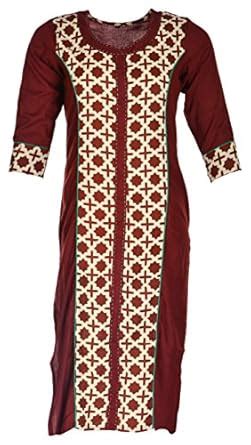 Buy Angel International Women's Rayon Straight Kurta (AI005-XL, Red, X ...