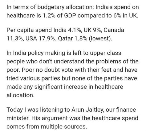 India's government only spend 1% of their GDP in the health centre ...