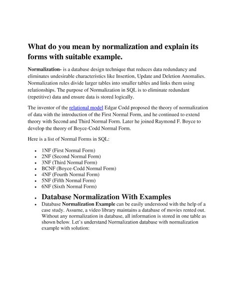 Rdbms - ok ! this - What do you mean by normalization and explain its ...