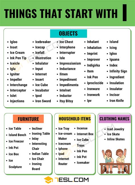 Things that Start with I in English • 7ESL