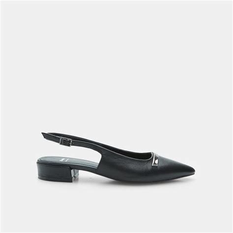 Skórzane baleriny slingback Bata