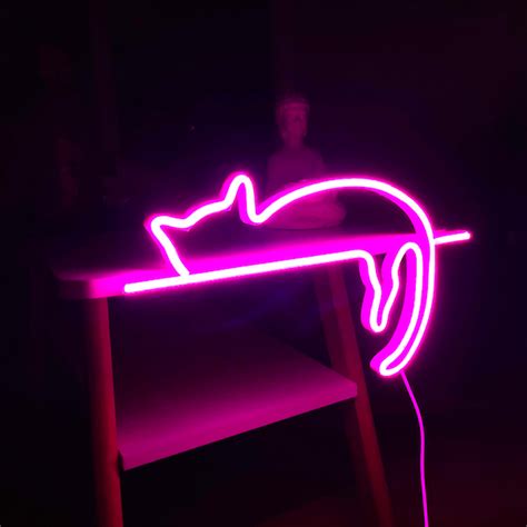 Buy Cat neon sign art decor Neon light wall art signs cute cat decor ...
