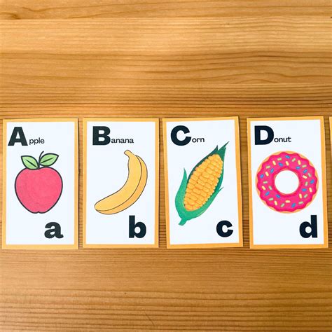 Free Printable Alphabet Flash Cards (Food themed!)