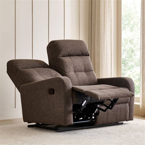 Buy Helios Toledo Fabric 2-Seater Recliner - Brown from Home Centre at ...