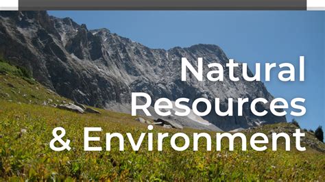 Conservation Of Natural Resources