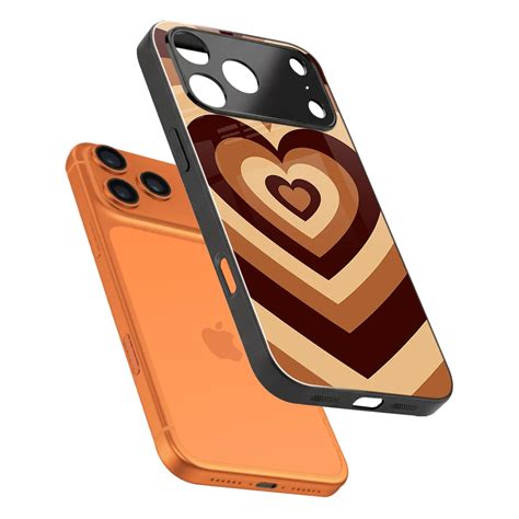 Y2K Brown Hearts Phone Case for Iphone 17 Pro | Glass Case – Boujee