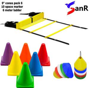 SanR 9 Inch Cones Pack of 6 ,10 Space Markers And 6 Meter Ladder ...