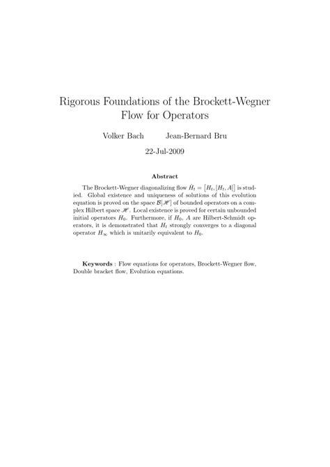 Image result for Wegner Flow Block Diagonalization