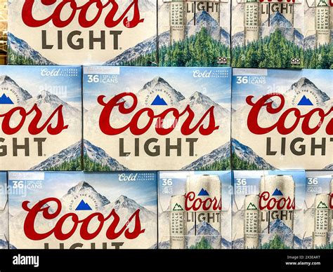 Cases of Coors Light Beer at a Costco Wholesale warehouse Stock Photo ...
