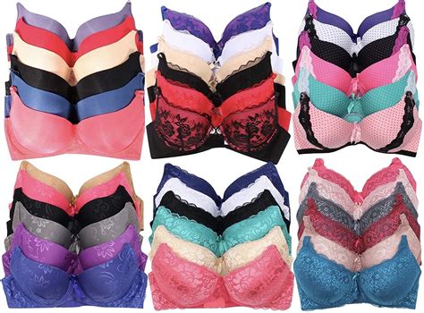 ToBeInStyle Women's Pack of 6 Mystery Bras - Assorted Colors - Size ...