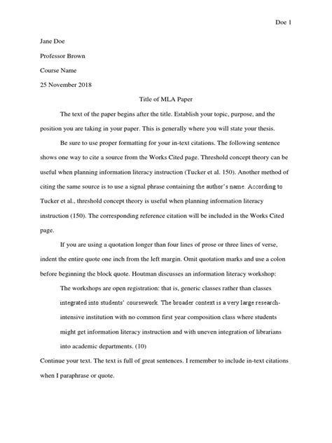 Image result for MLA 8th Edition Paper Format