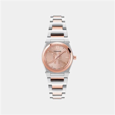 Ferragamo Women Quartz Rose Gold Dial Analog Stainless Steel Watch ...