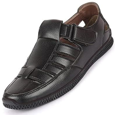 FAUSTO Men's Black Sandals FST 3359-41: Buy Online at Low Prices in ...