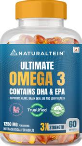 NATURALTEIN Triple Strength Omega-3 1250mg |450mg EPA & 300mg DHA ...