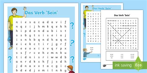 Verb 'To Be' Conjugation Word Search German