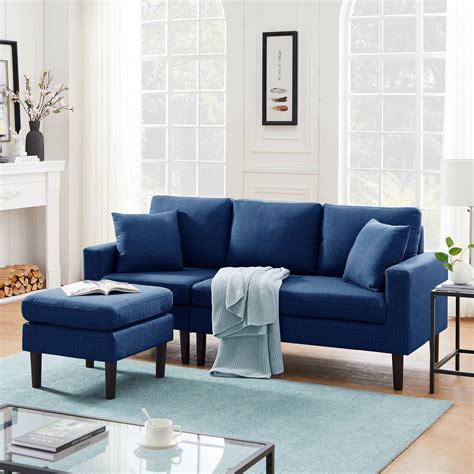 UHOMEPRO Convertible Sectional Sofa Couch, 77"W L-Shaped Couch with ...