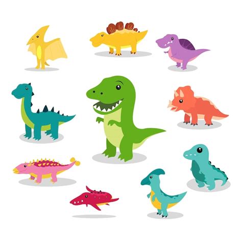 Vektorgrafik von Dinosauriern wie Stegosaurus, Brontosaurus ...