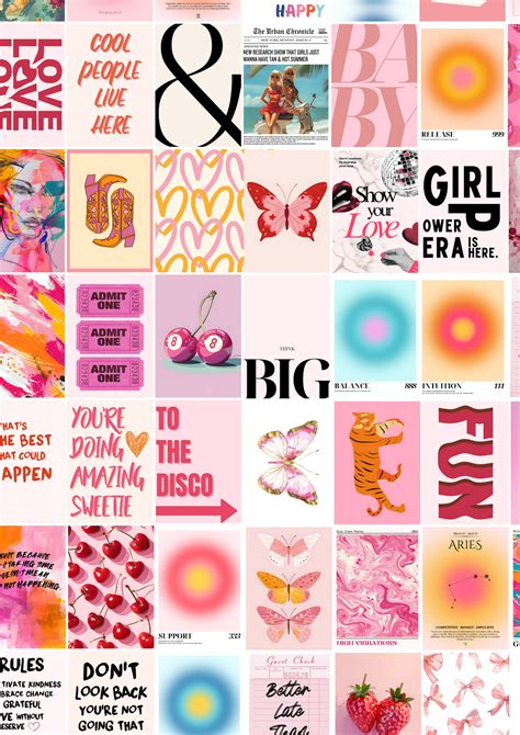 Aesthetic Wall Collage Kit | Set Of 110 Pieces Posters | Pink Theme ...