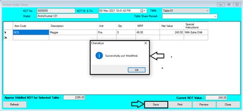 Kitchen Order Token (KOT) Help Guide