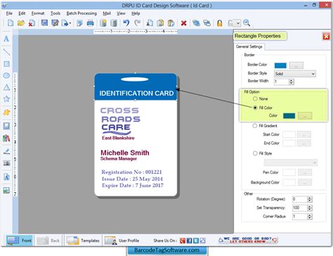 Screenshot of ID Card Design Software - BarcodeTagSoftware