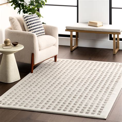 nuLOOM Daleyza Checkered Machine Washable Area Rug, 9' x 12', Cream ...