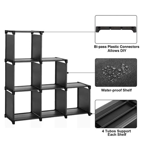 SONGMICS 6 Cube Storage Shelves, Modular Bookshelf Toy Rack, Display ...