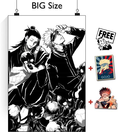 Jujutsu Kaisen Gojo And Geto Black And White poster | Gojo and Geto ...