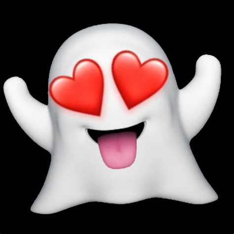 Ghost Emoji with Heart Eyes