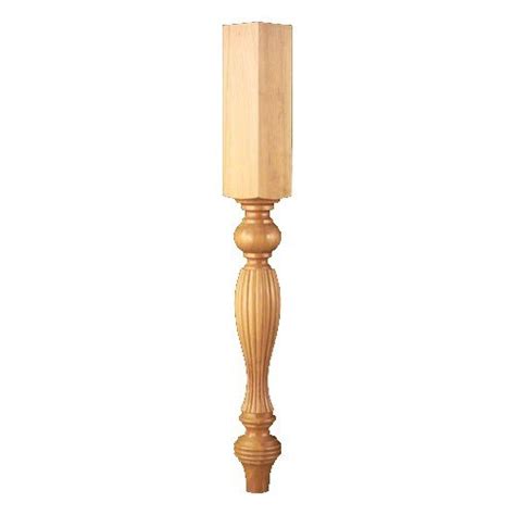 Brown Wood-Country French Reeded Island Half Column with Foot-Paint ...