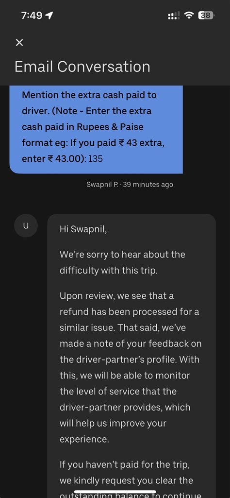 Pathetic experience with Uber services. I paid to driver through cash and still Uber app is ...